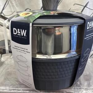 D&W Deane & White Steamer Casserole Set Black-4.5qt * 9.5 in BRAND NEW Free Ship